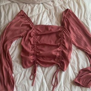 Pacsun Satin Long Sleeve Blouse